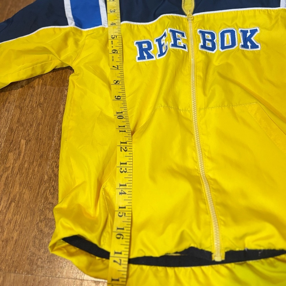 Reebok Y2K Yellow Navy Windbreaker Jacket Youth Large Runs Smaller colorblock - Picture 8 of 9